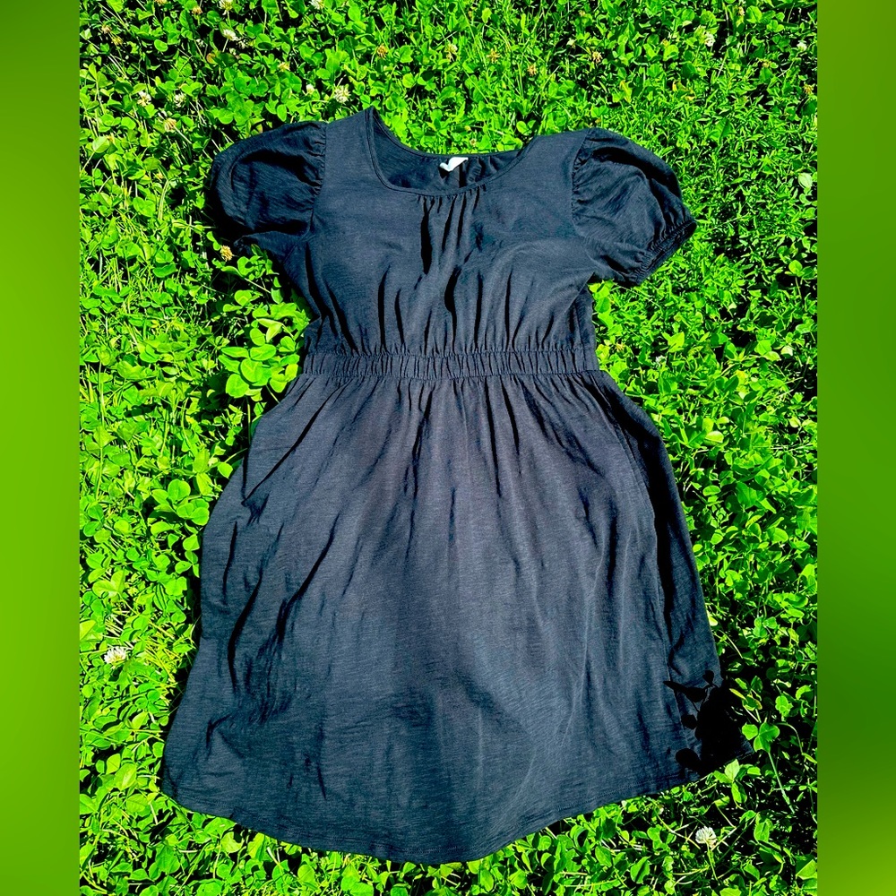 EUC - Daily Practice by Anthropologie Cap-Sleeve Dress - Black - Size M